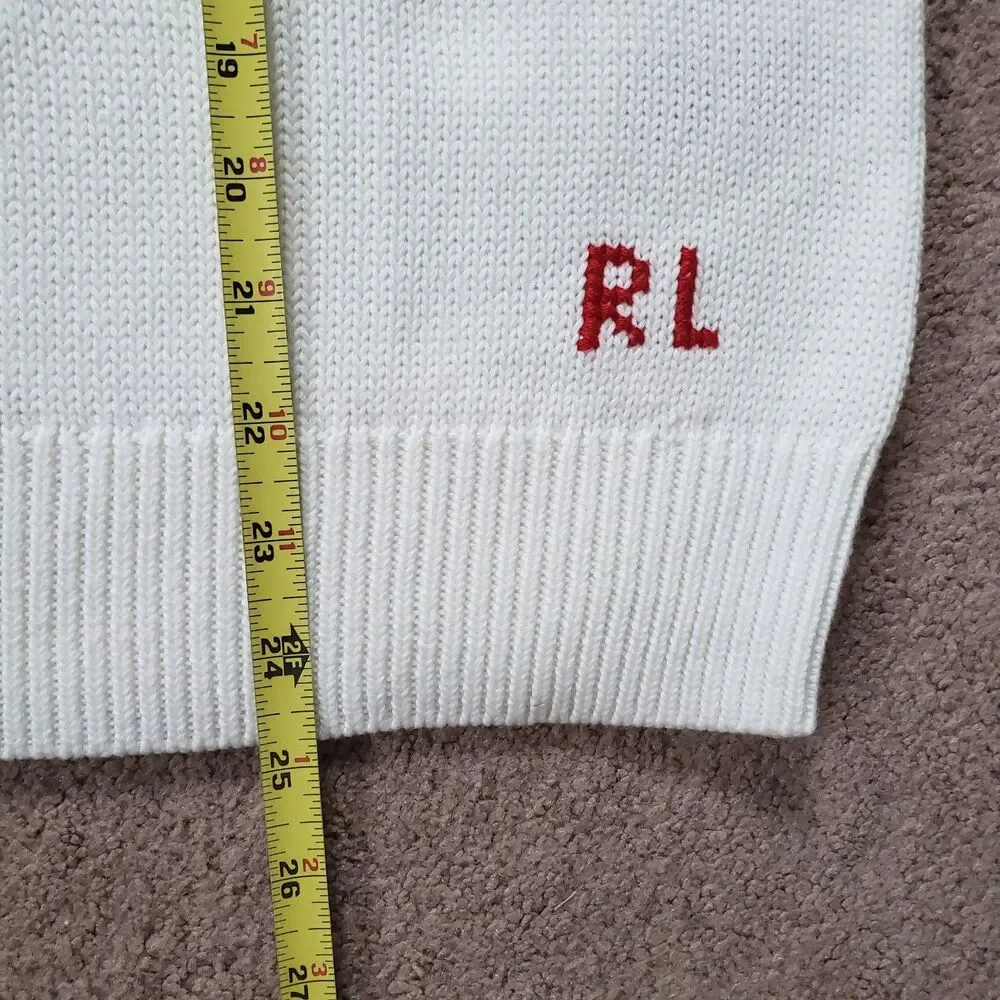 Polo Ralph Lauren Harbour Island Bear Sz Medium Mens Deckwash White Sweater Polo